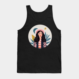 Asian beauty woman minimal art Tank Top